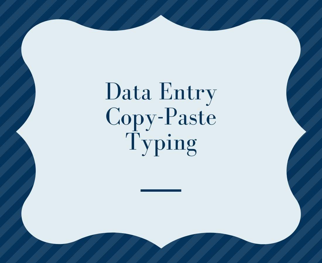 Data Entry, Copy Paste, Typing, MS Excel, MS Word, Text Document, Google sheet Etc. in 24 hours.