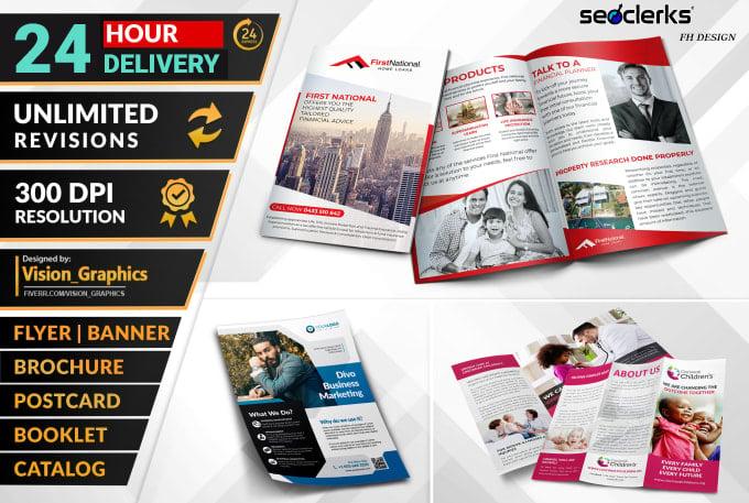 I will design business flyer, leaflet, trifold brochure, postcard,poster and banner