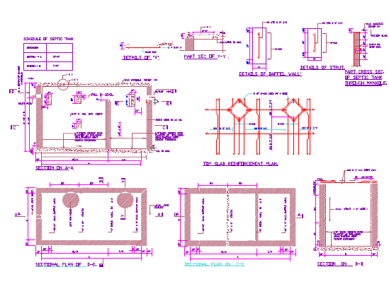 Septic tank design for a supper structure.
