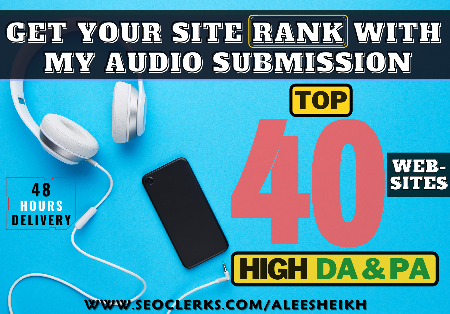 I will do audio submission to 40 high DA & PA audio sharing sites