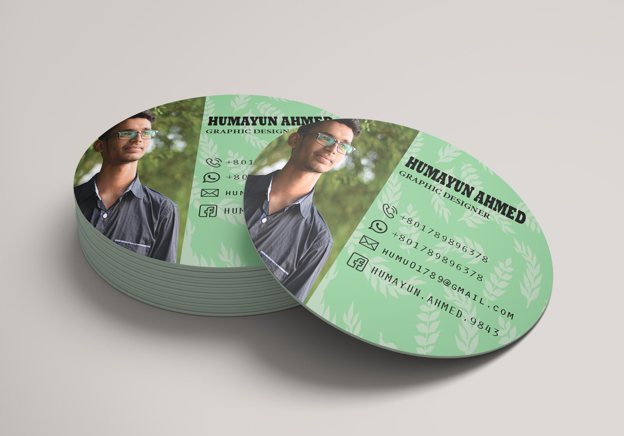 I Will Design Professional Circle or Rounded Business Card