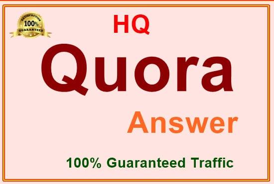Guaranteed Niche Relevant 10 Quora Answer for targeted traffic 