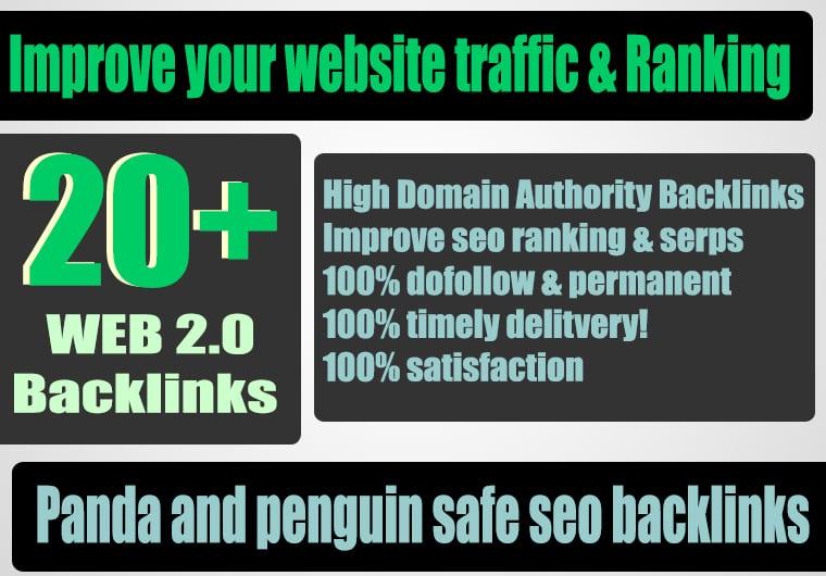Build 20+ Backlink with high DA 38+ PA 40+,DOFOLLOW with 20+ Unique website