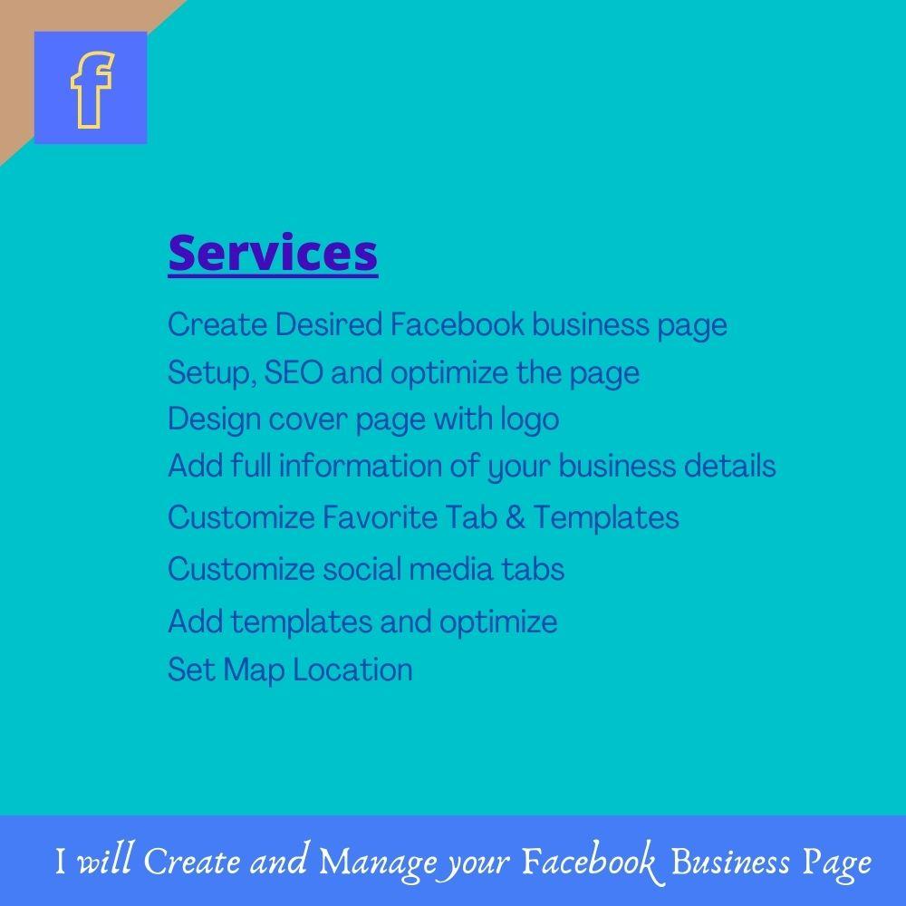 I will create a Facebook Business page according to your needs