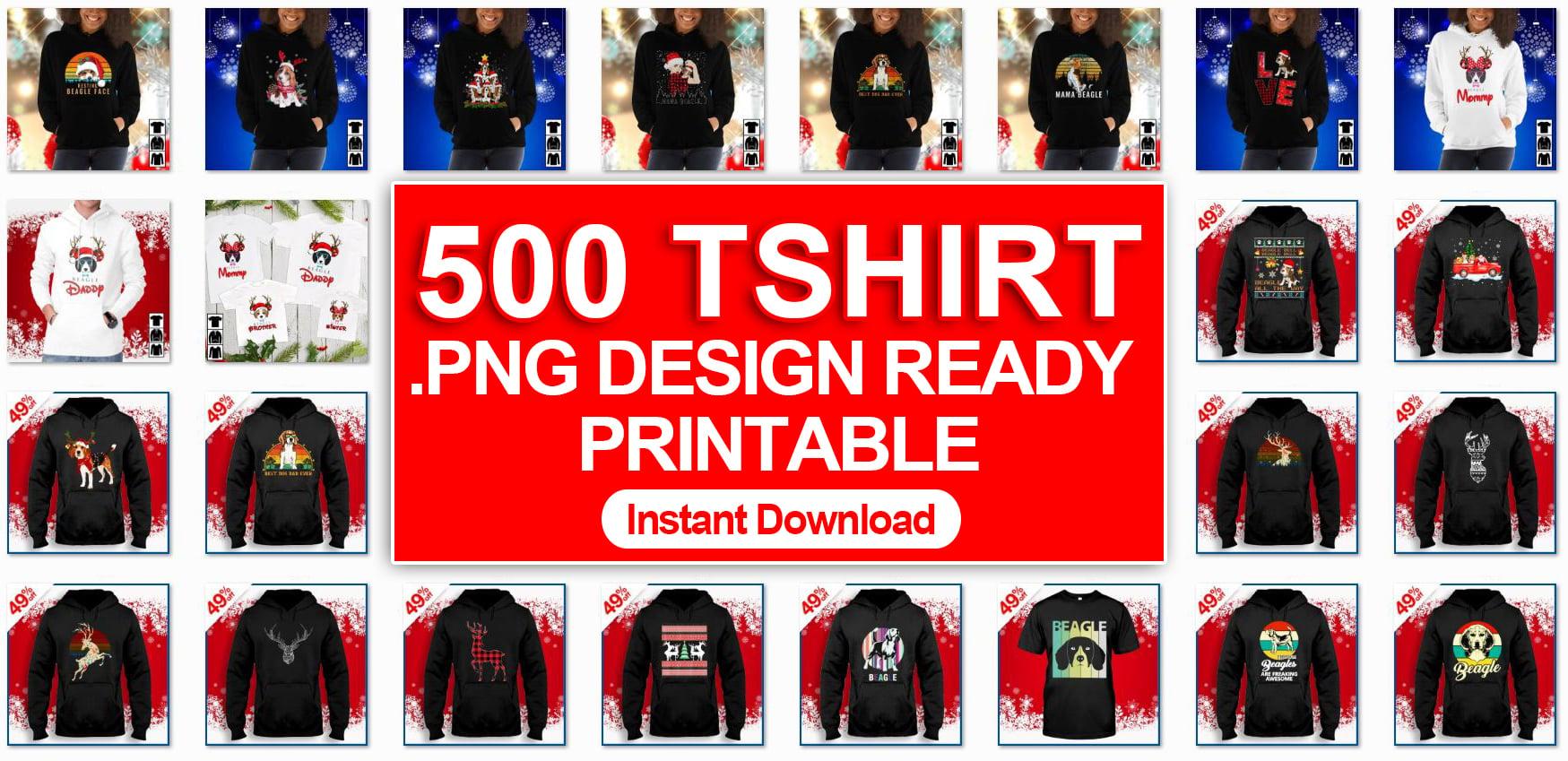 500 PNG files Christmas T shirt Design Ready To Printable