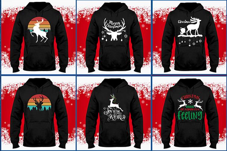 60 Deer Christmas T shirt Design by Vector Bundle