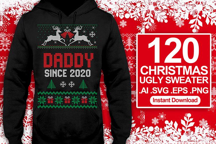 120 Ugly Sweater Christmas T-shirt Design SVG Bundles