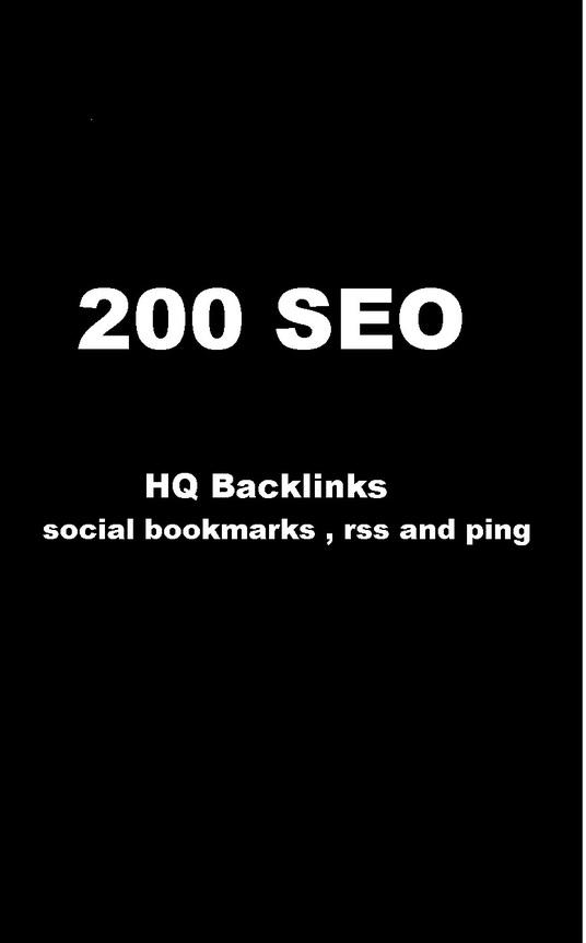 Add your site to 200+ SEO social bookmarks HQ backlinks, rss and ping