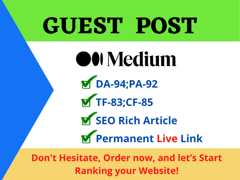 Write and Publish a Guest post on Medium with permanent backlink