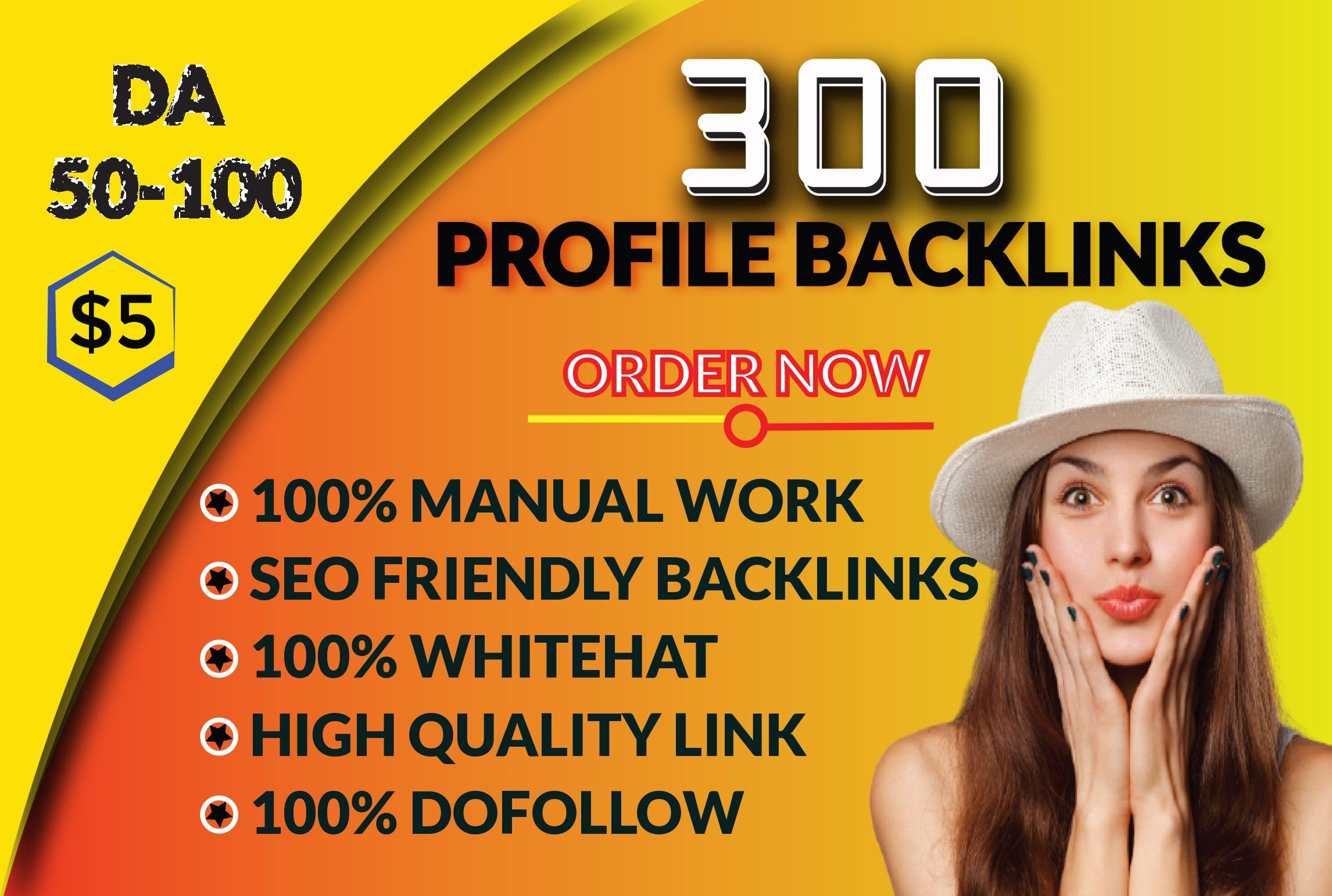  I will do 300 manual SEO Profile Backlinks