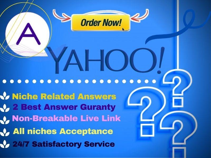 Provide 16 HQ Yahoo Answer Questions With 2 Best Answers For Guaranteed With Live Clickable URL