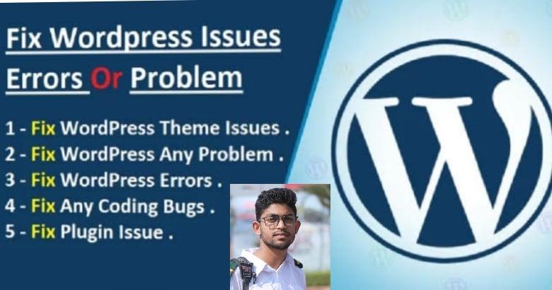 I will fix wordPress problems, issues, and bugs