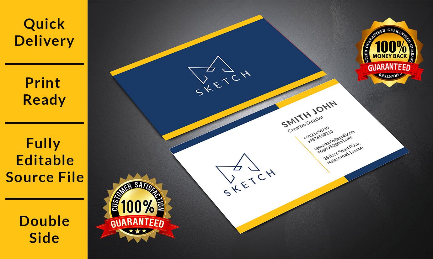 I will design your 2 sided professional business card