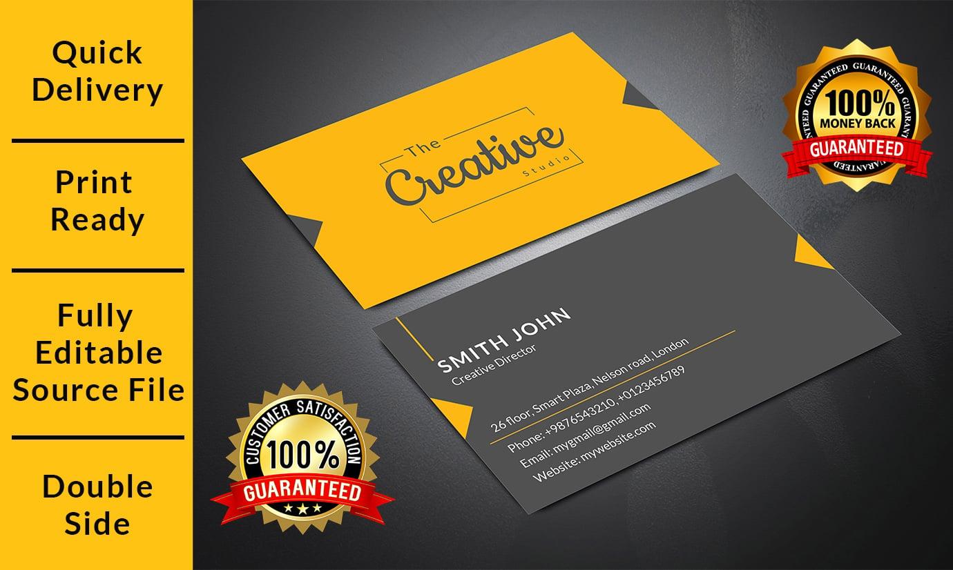 I will design your 2 sided professional business card