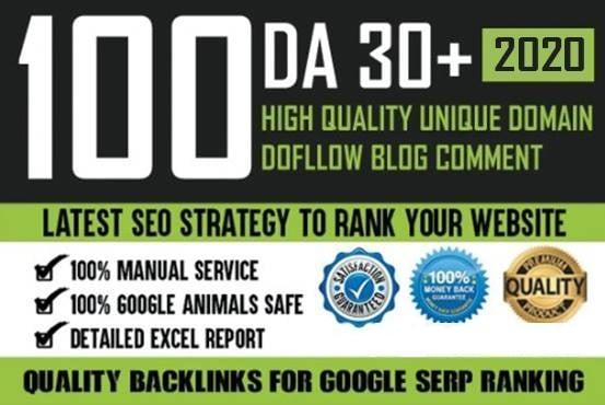 I will manually do 100 unique domain blog comments with high da pa