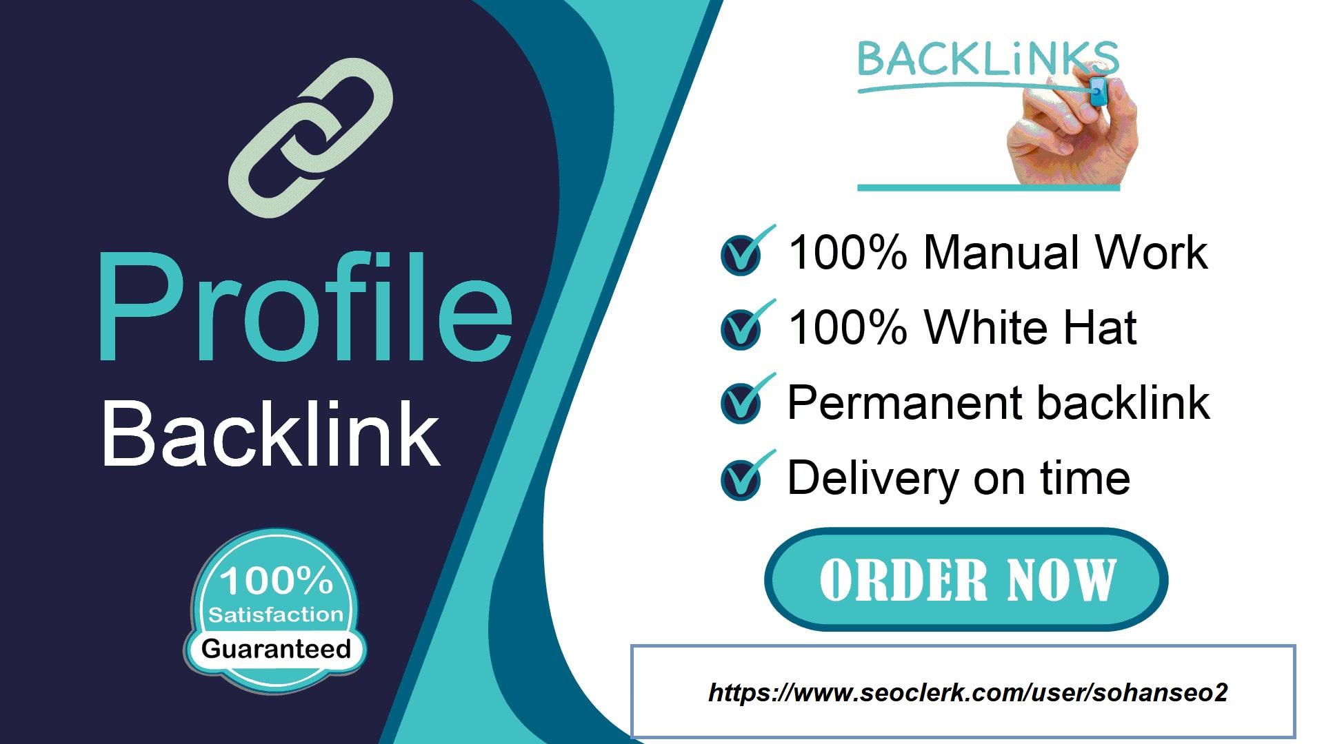 I will create 160 high da profile backlinks manually for SEO ranking