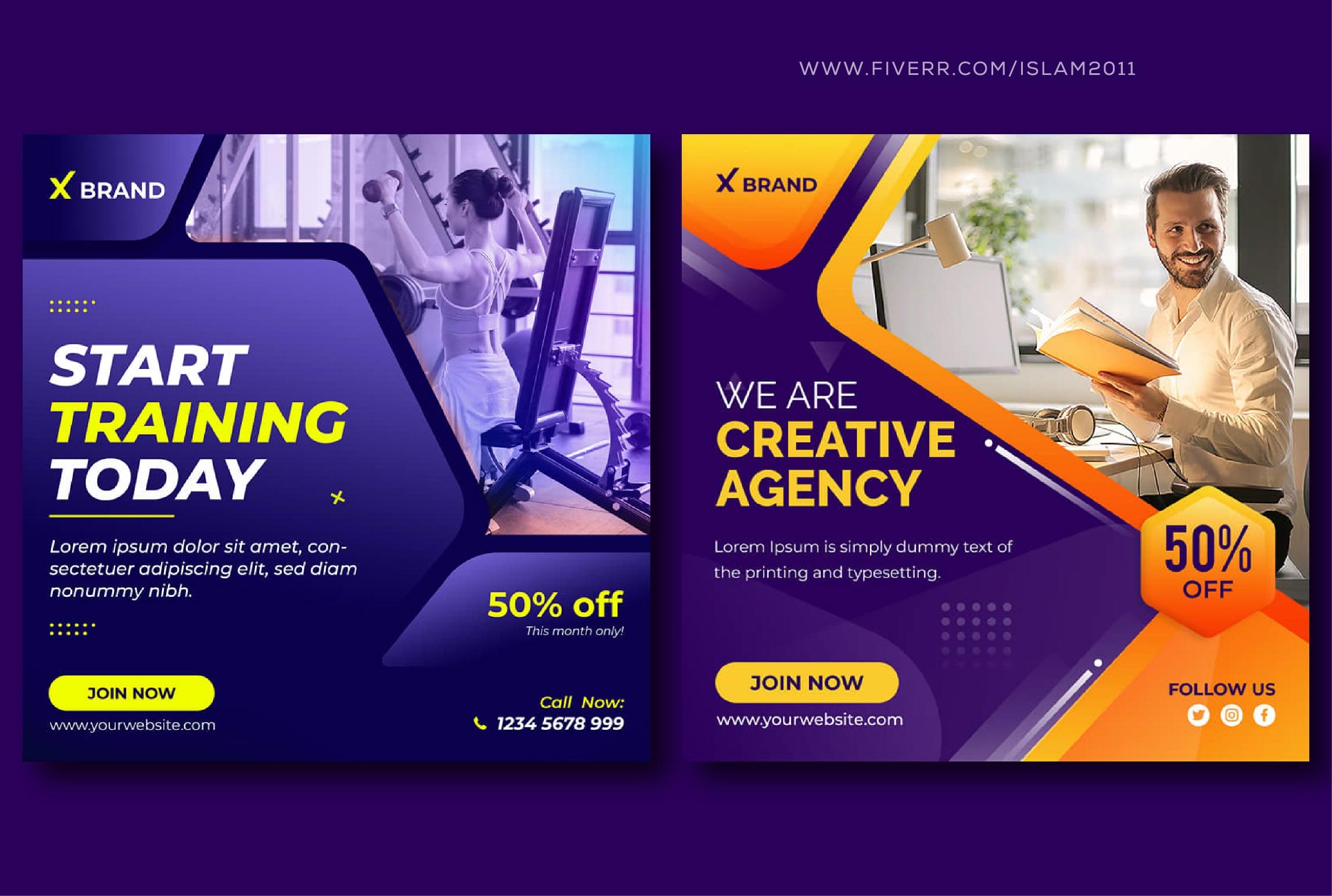 I will create social media post, banner ads in 24 hours