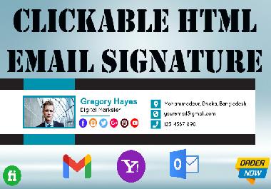 I will create & design a professional clickable HTML email signature