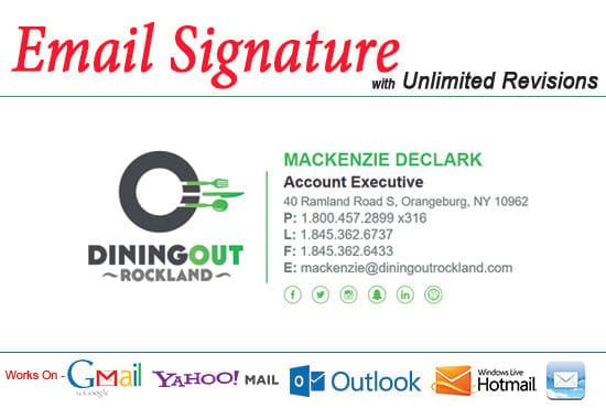 I will create clickable HTML email signature and Design 