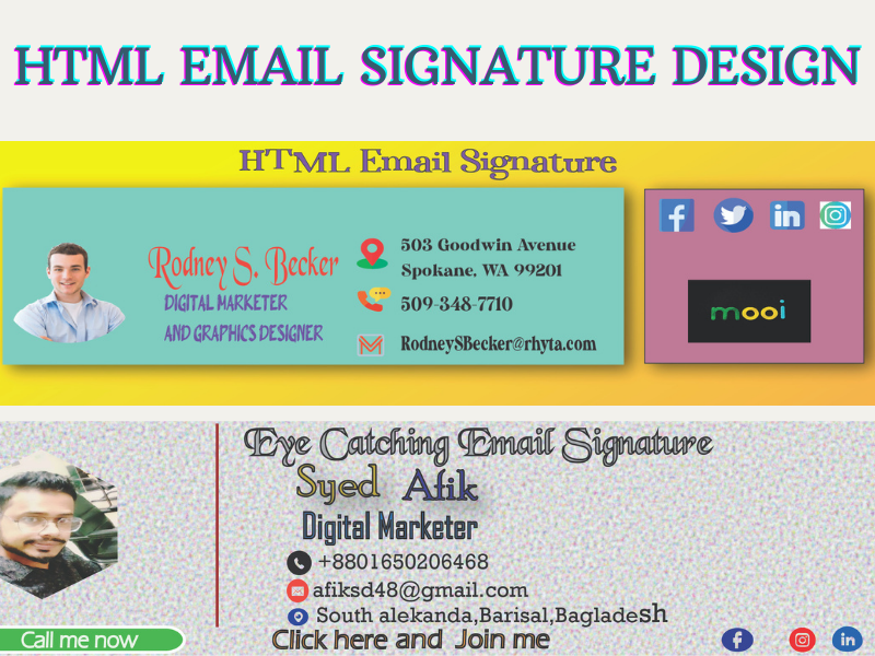 I'll be setting up a professional HTML email signature