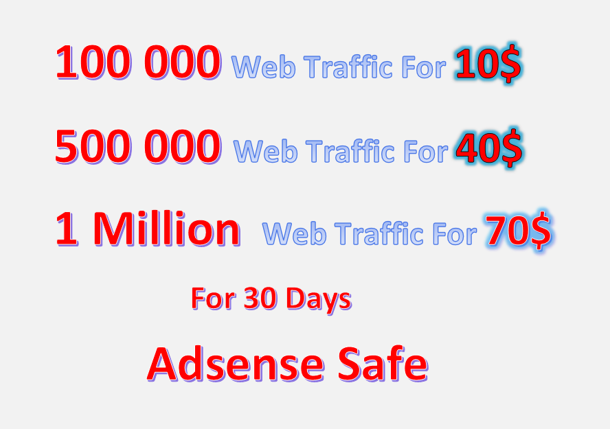 1 Million Web Traffic to Your Website Adsense Safe