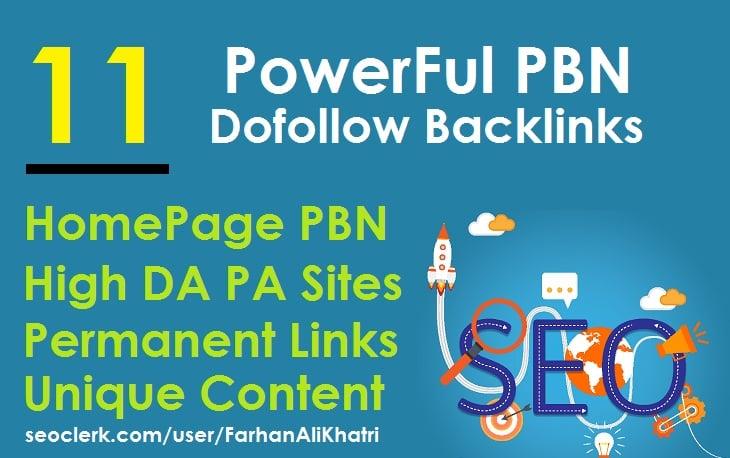 I Will SEO Service Do 11 PowerFul PBN Dofollow Backlinks