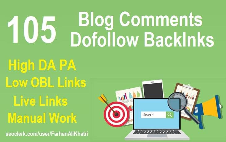 I Will SEO Service Do 105 Blog Comments Dofollow Backlinks