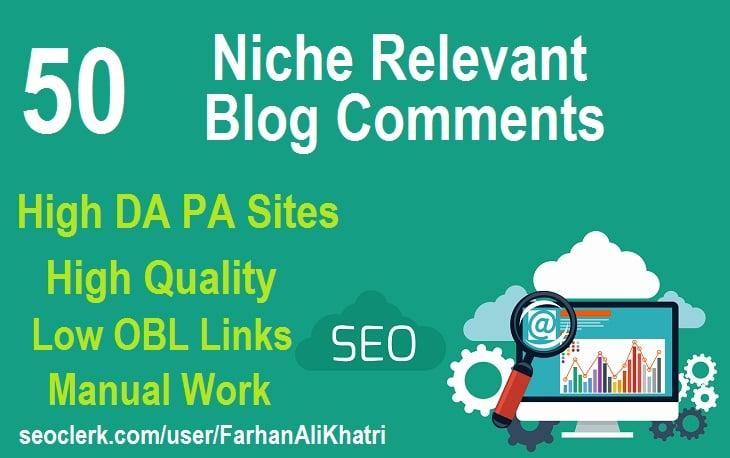 I Will SEO Service Do 50 Niche Relevant Blog Comments Backlinks