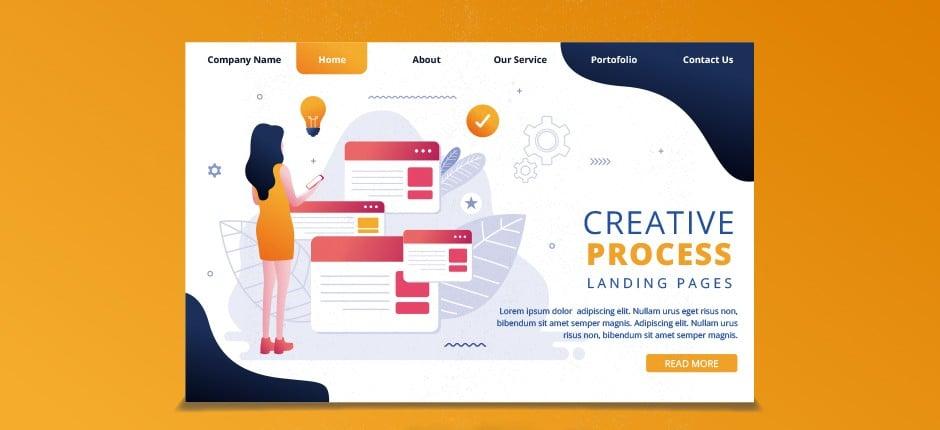 create modern landing page design