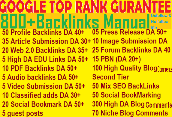 I will complete monthly SEO service with High Authority backlinks for google top ranking