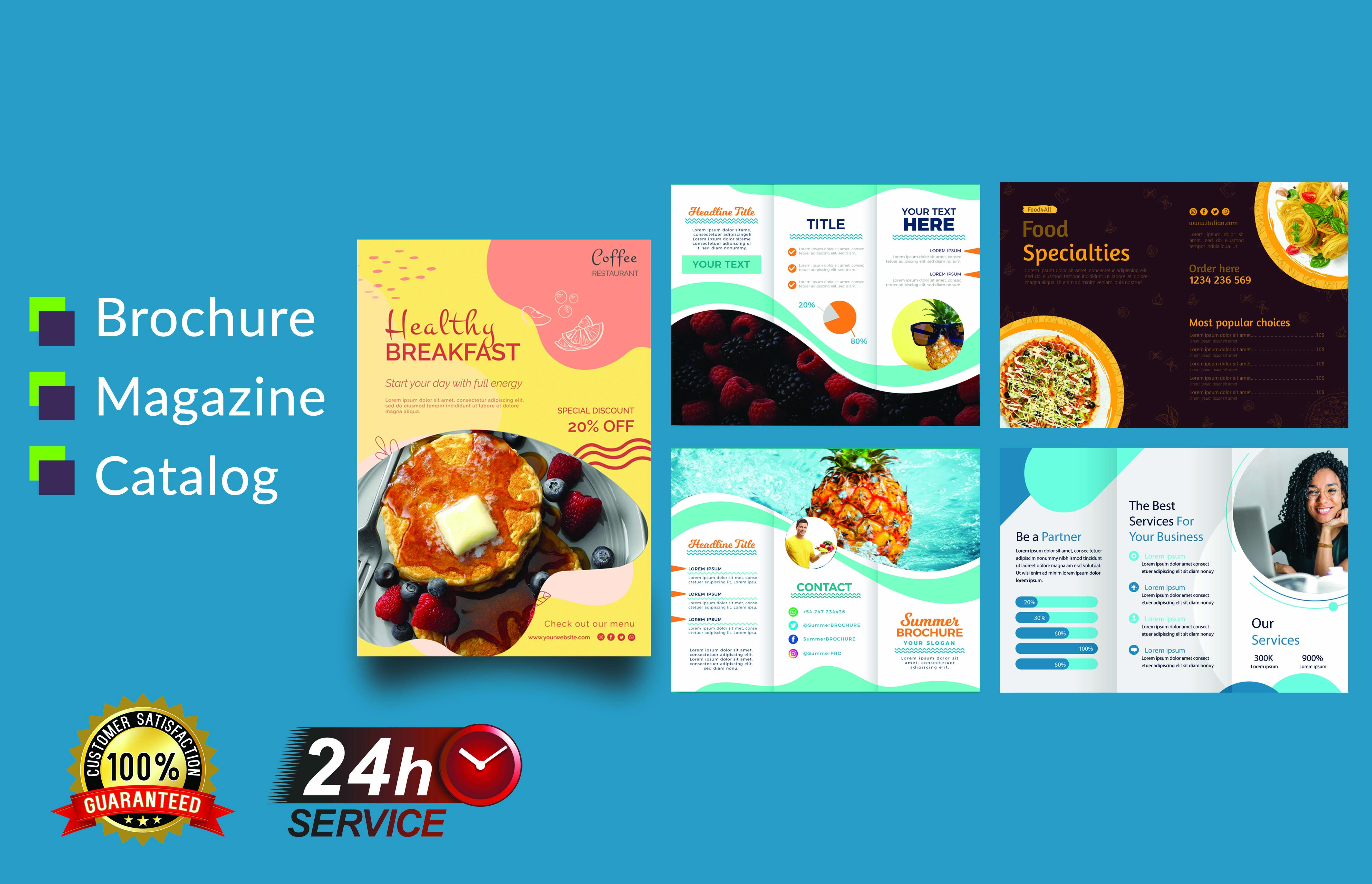 I will design brochure, magazine, catalog for your company