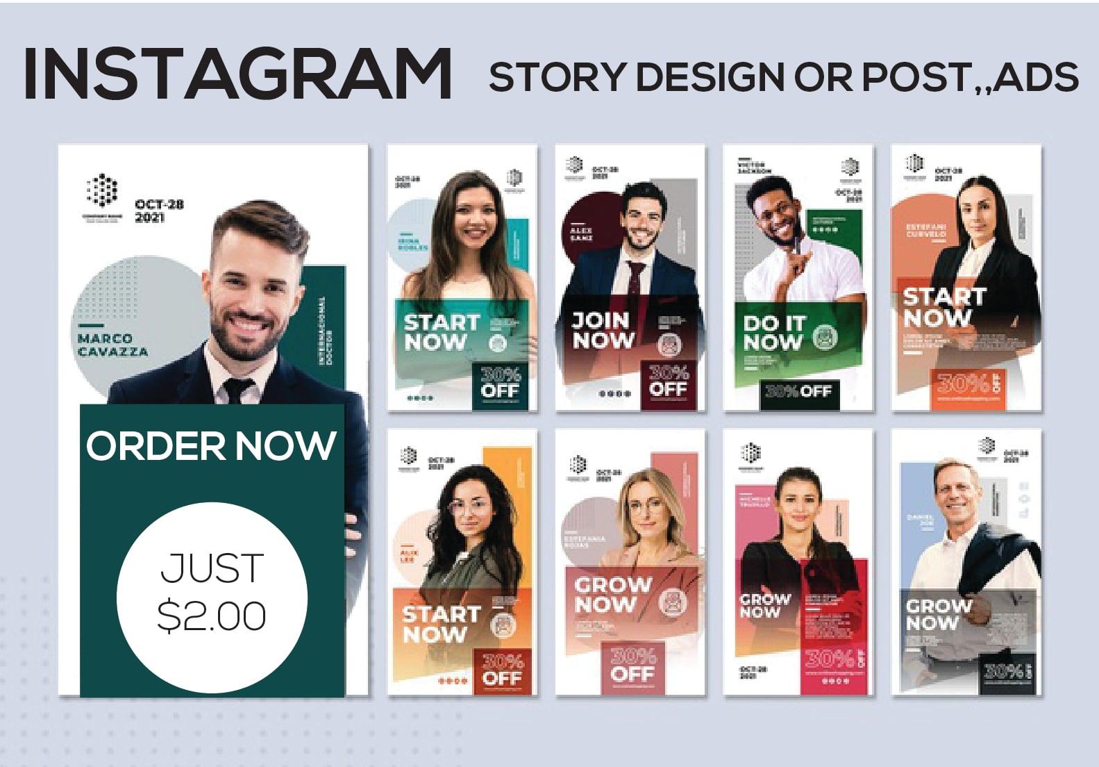 I will design professional 10 instagram post and story template