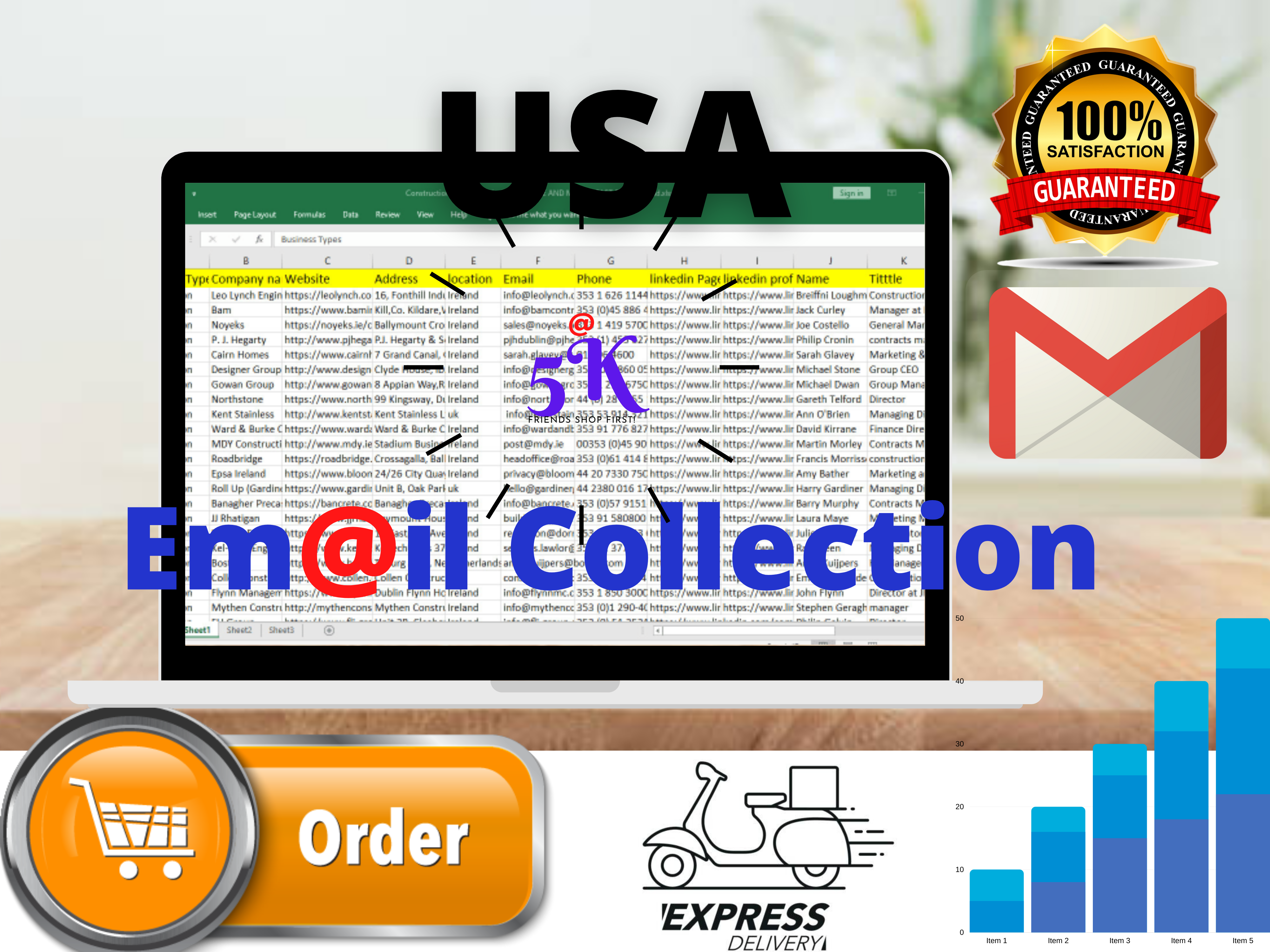 I Will present you list of email collection which is aid for company 