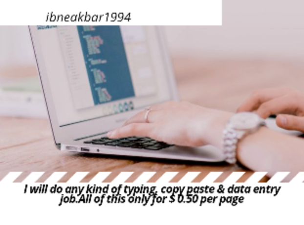 I will do professional, accurate, fast typing or data entry & copy paste work for you.
