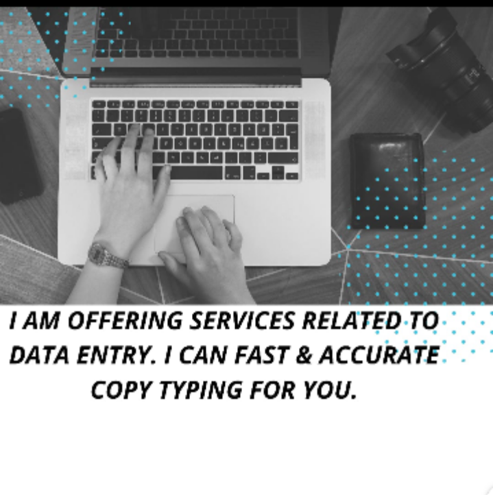 I will do professional, accurate, fast typing or data entry & copy paste work for you.