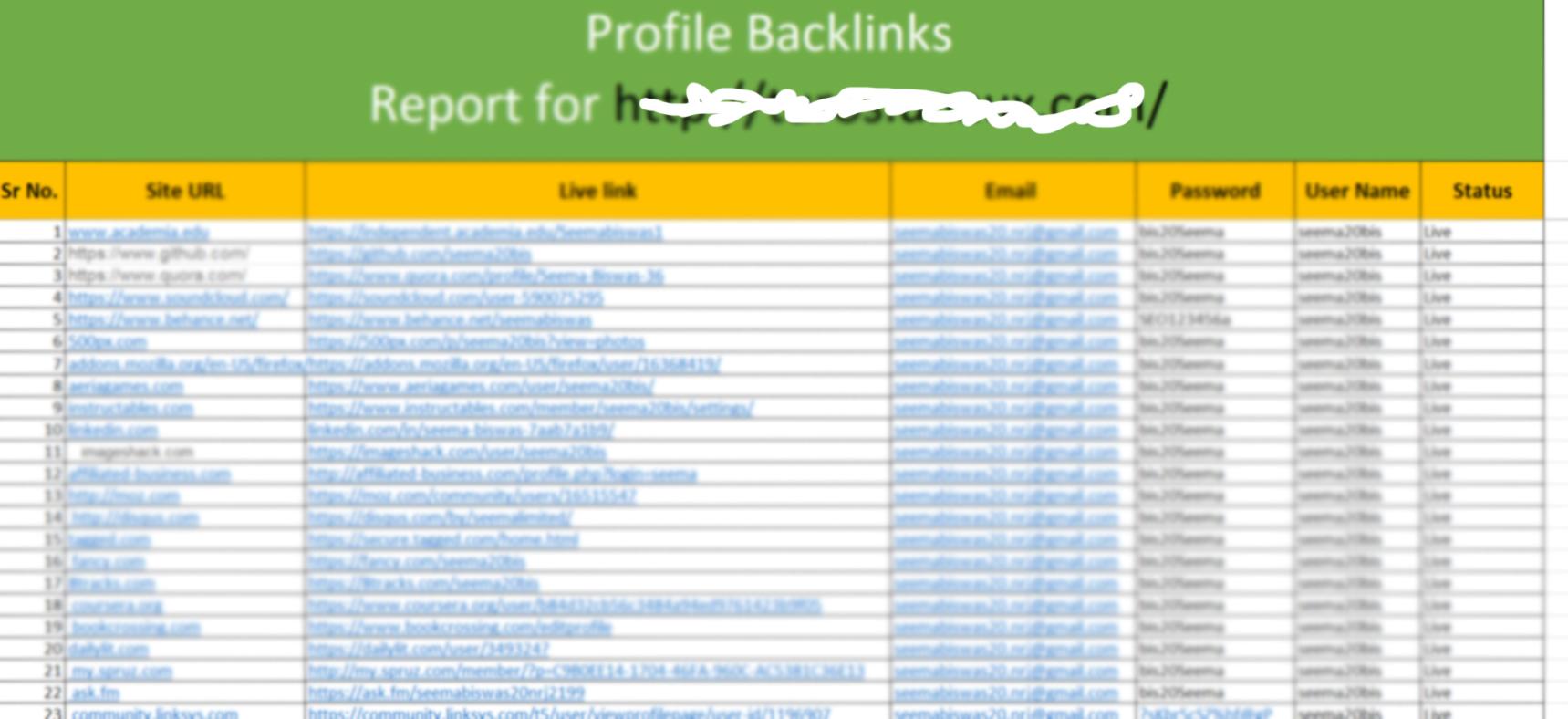 I will create 100+ Profile backlink on 90+ DA PA sites 100% Manually 