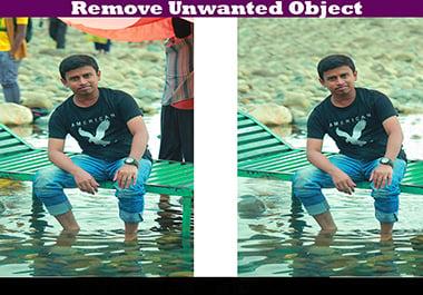 I will remove unwanted object, person, text from a photos