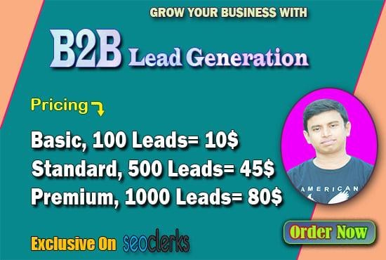 I will do B2B lead generation and web research for your targeted Business