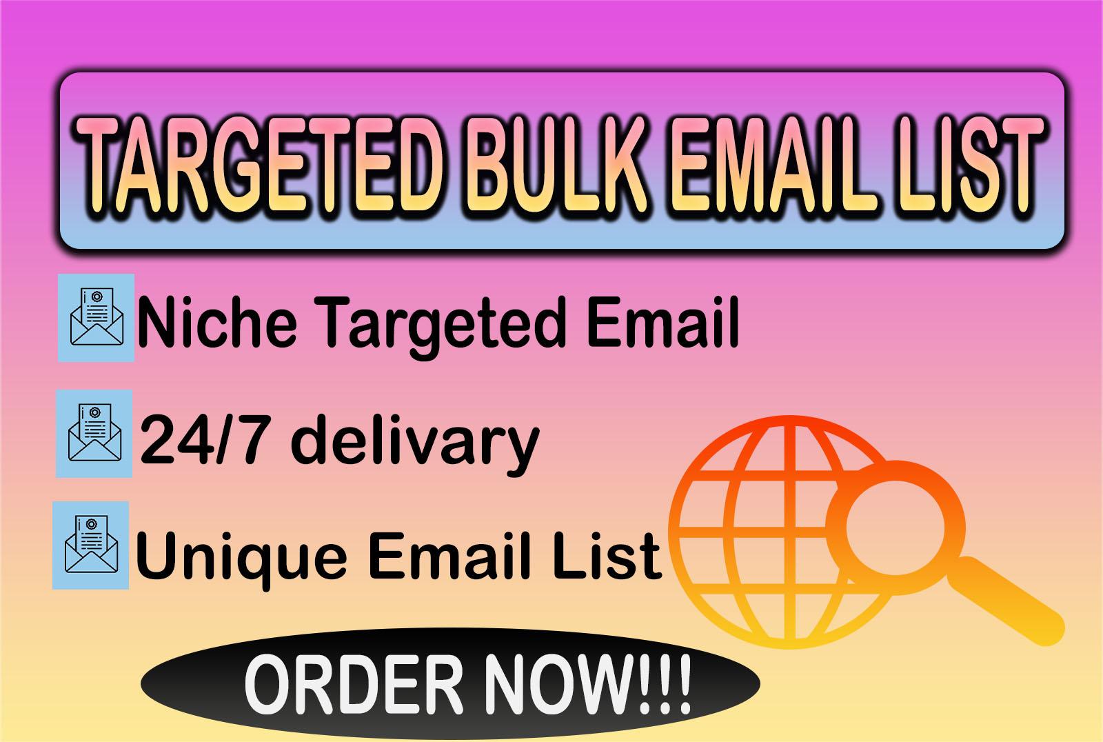 I will collect niche targeted email list, bulk email collection