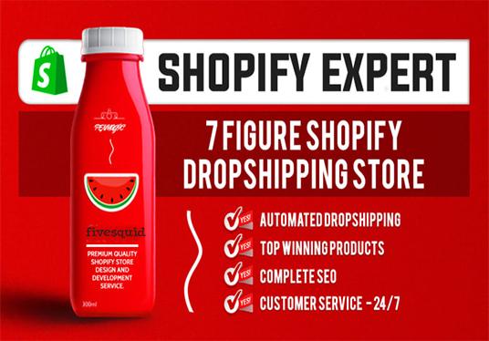 I will design lucrative and advanced shopify store, shopify website or Shopify dropshipping store