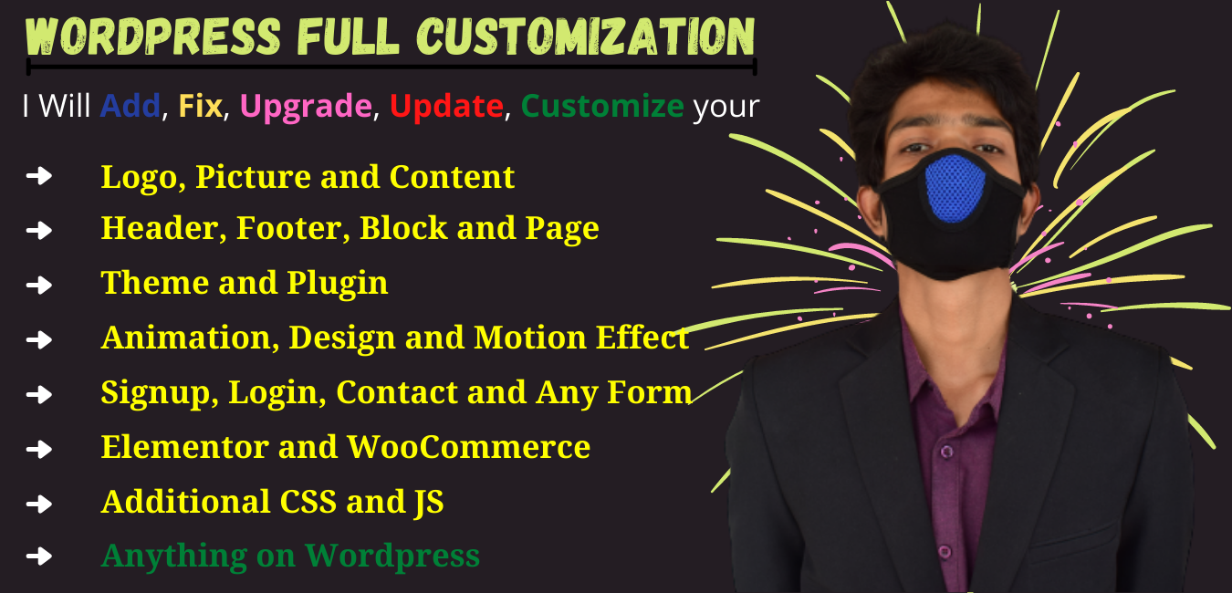 I will add, fix, update, upgrade and customize wordpress website (2 pages)