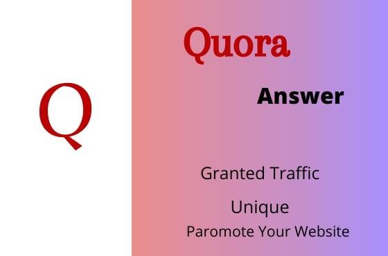 I Will Create 3 High Quality Quora Answer with Targeted Traffic