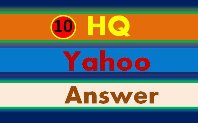 Create manually 10 yahoo answer question 