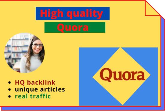 I will do promote your website 10 Quora answers whit hate manual backlinks