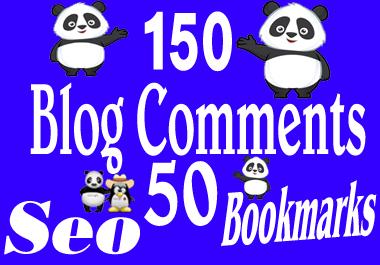 I will do 150 Blog commetns and 50 seo Bookmarks Backlinks Manully