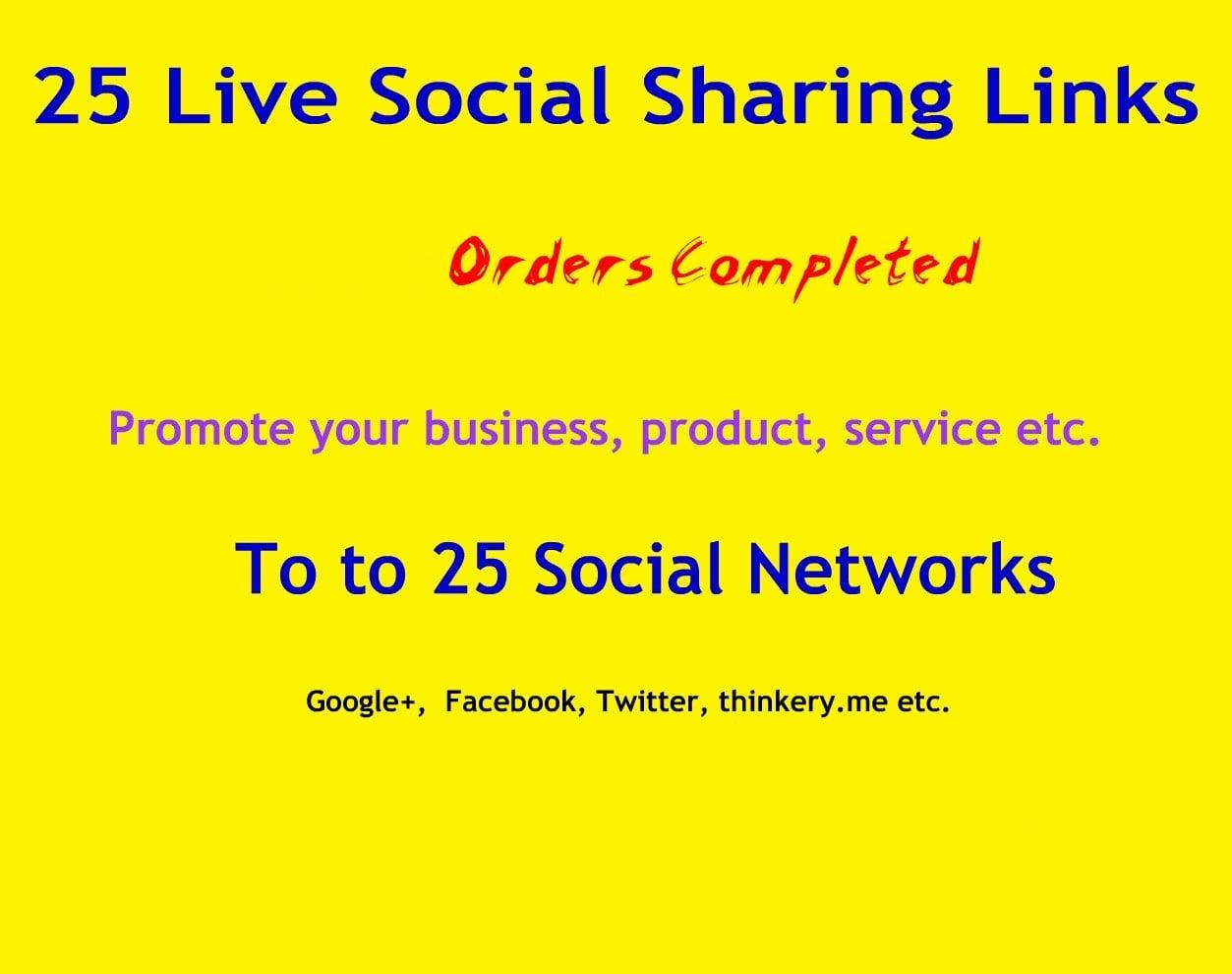 Instant manually 25 Live Social Bookmarking Links within 24 hours