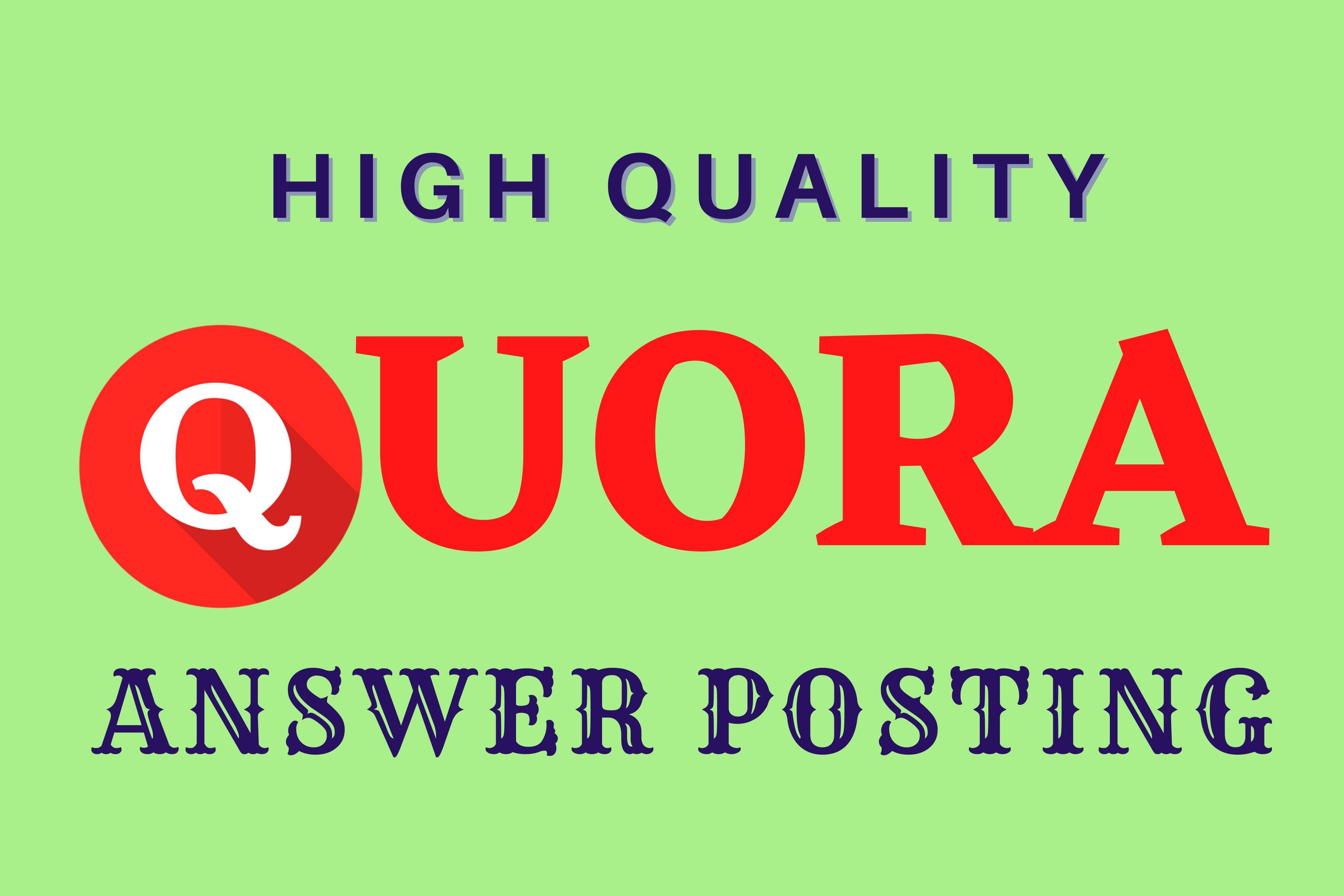 Promote your website with 15 High Quality Quora Answer For Your Targeted Traffic