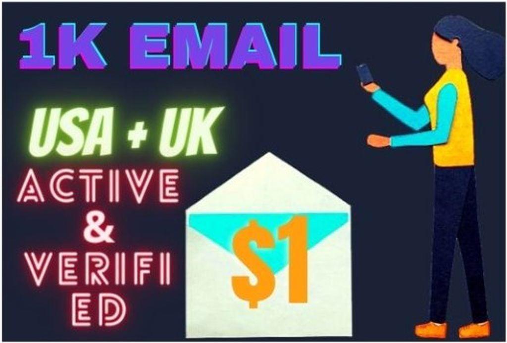 USA,UK based Active and Verified 1K Targeted E-mail list for promotion your business 