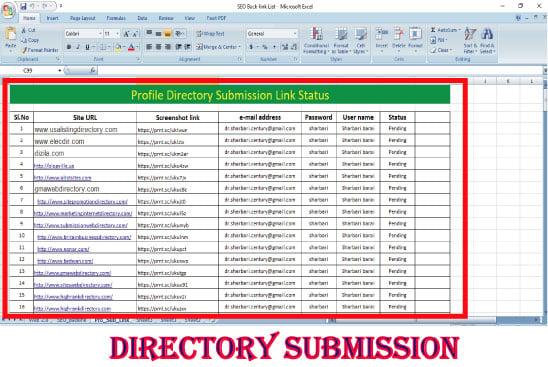 I will provide 150 manually directory submission backlinks 