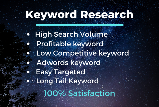 I Will Provide 100+ Profitable keyword Research & Top 5 Competitor analysis